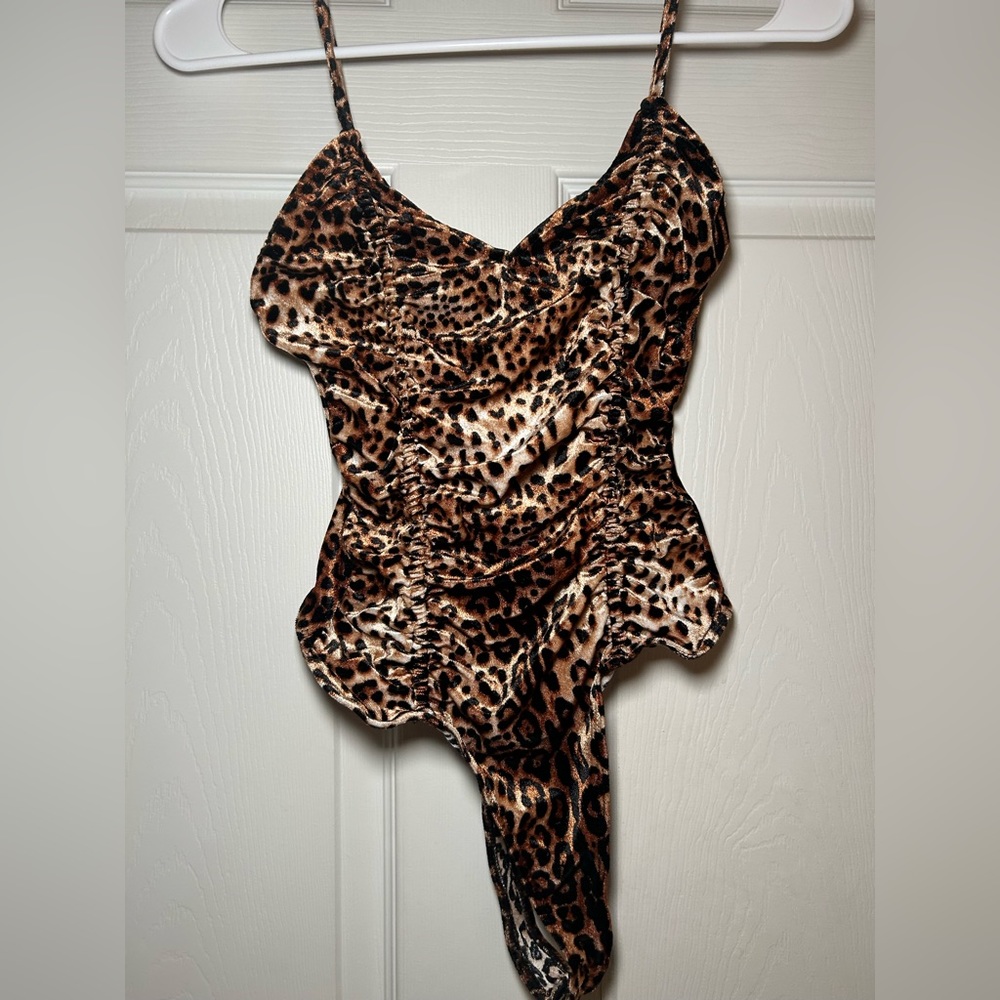 Cheetah Print Velvet Bodysuit